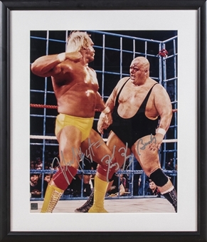 Hulk Hogan and King Kong Bundy Dual Signed 16x20" Framed Photo (JSA)